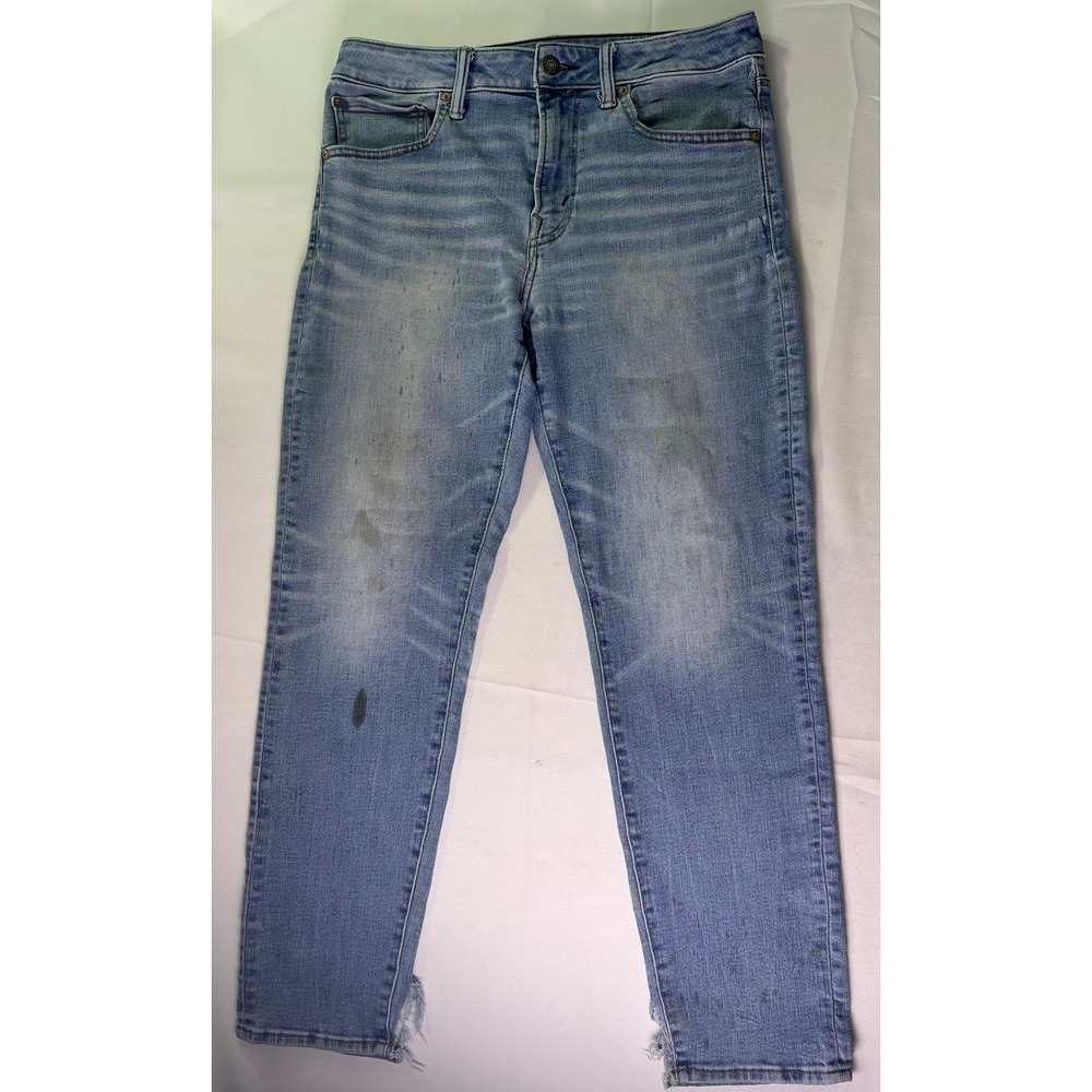 American Eagle Airflex+ Jeans Mens 32x30 Skinny Distressed Ripped Grunge Denim‎